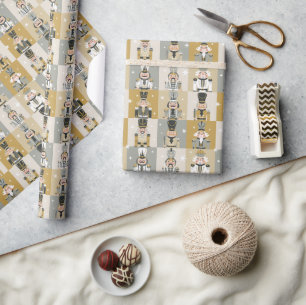 Festive Christmas Nutcrackers Wrapping Paper