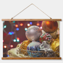 Festive Christmas Ornament in Basket