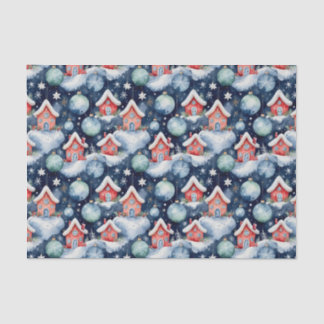 Festive Christmas Ornament Pattern in Watercolor Tissue Paper