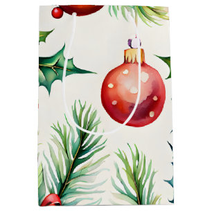 Festive Christmas Ornament Patterns  Medium Gift Bag