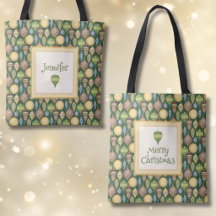 Festive Christmas Ornament Personalised Tote Bag