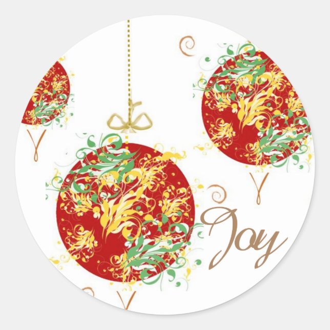 Festive Christmas Ornament Sticker (Front)