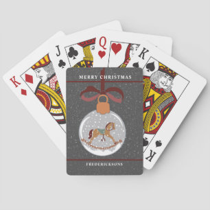 Festive Christmas  Ornament with Rocking Horse Bic Playing Cards