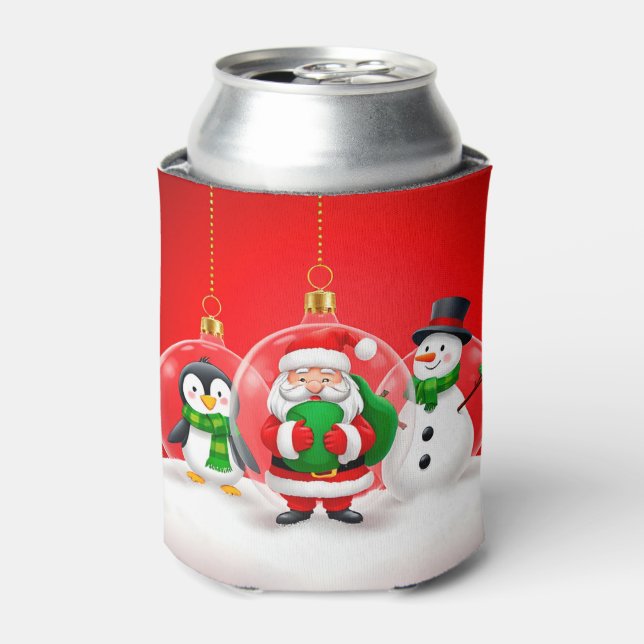 Festive Christmas Ornaments Can Cooler (Can Front)