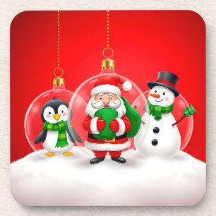 Festive Christmas Ornaments Coaster