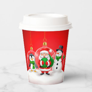 Festive Christmas Ornaments Paper Cups