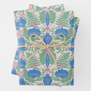 Festive Christmas Ornaments Pattern Wrapping Paper Sheet