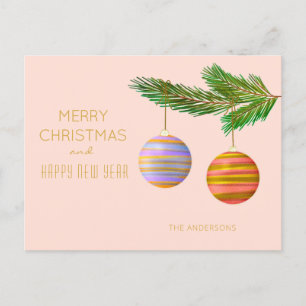 Festive Christmas Ornaments Personalised Holiday Postcard