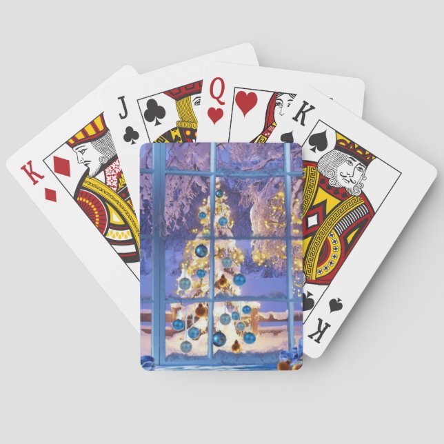 Festive Christmas Ornaments Playing Cards (Back)