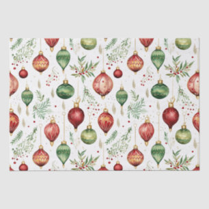 Festive Christmas Ornaments Seamless Pattern Tissue Paper