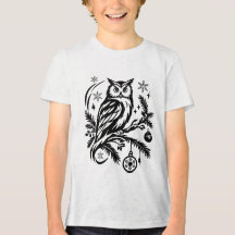 Festive Christmas Owl Graphic T-Shirt