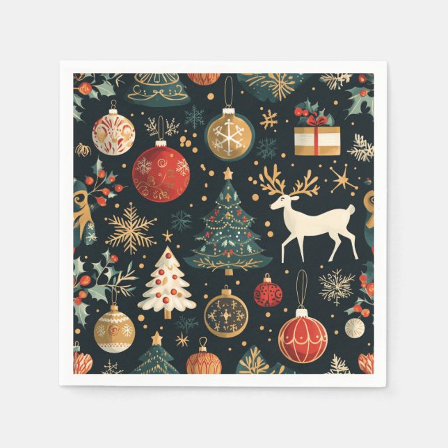 Festive Christmas Paper Napkin (Front)