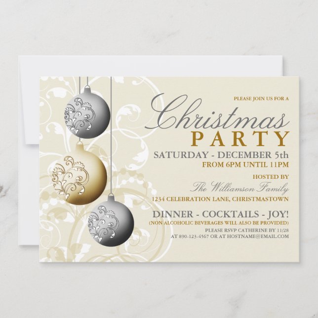 Festive Christmas Party Invitation (Front)