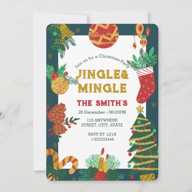  Festive Christmas Party Invitation (Front)