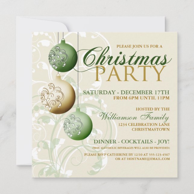 Festive Christmas Party Invitation (Front)