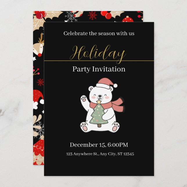 Festive Christmas Party Invitation (Front/Back)
