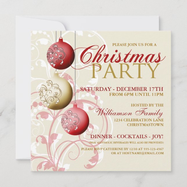 Festive Christmas Party Invitation (Front)