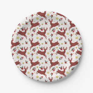 Festive Christmas Party Paper Plates