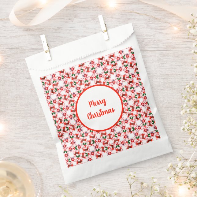 Festive Christmas pattern Favour Bags (Clipped)