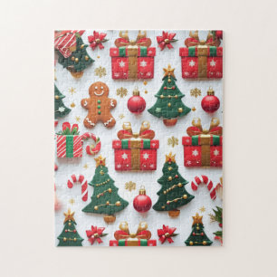 Festive Christmas Pattern Jigsaw Puzzle
