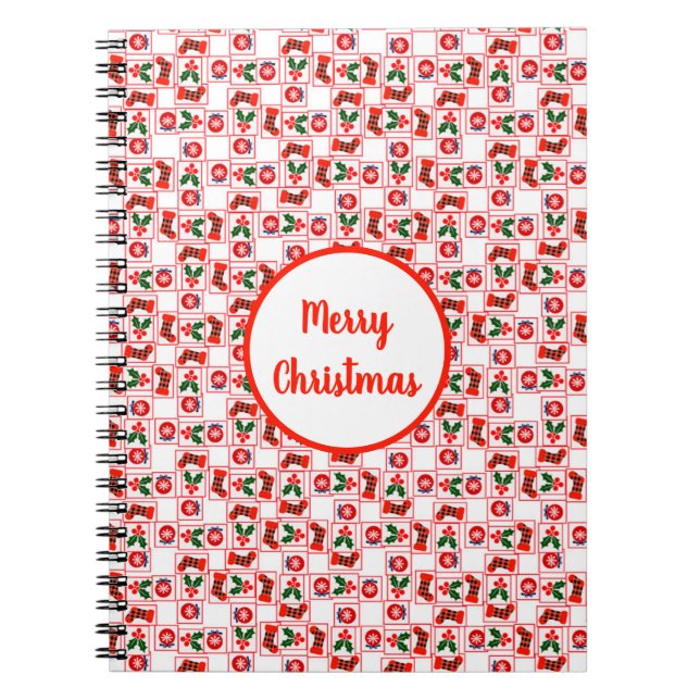 Festive Christmas pattern Notebook (Front)