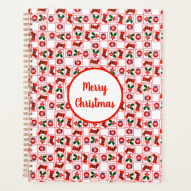 Festive Christmas pattern Planner (Front)