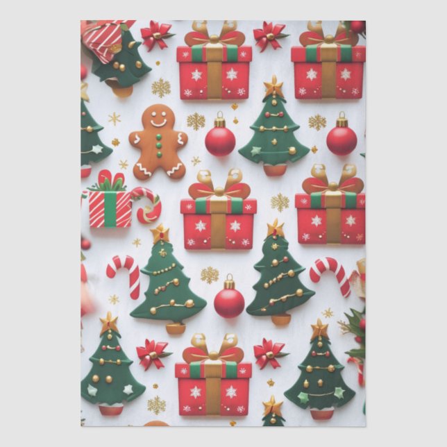 Festive Christmas Pattern Tissue Paper (Front)