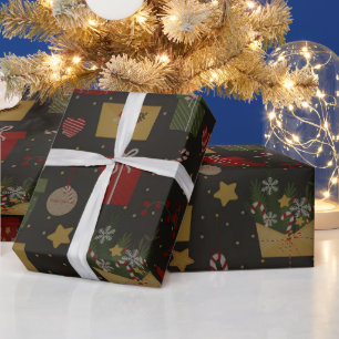 Festive Christmas Pattern Wrapping Paper