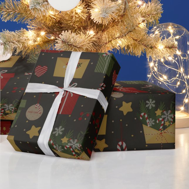 Festive Christmas Pattern Wrapping Paper (Holidays)