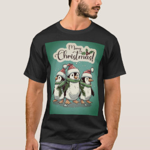 Festive Christmas Penguins in a Winter Wonderland T-Shirt