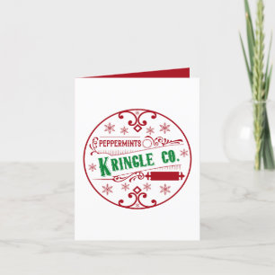 Festive Christmas peppermint company customisable Holiday Card