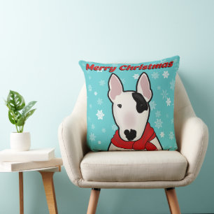Festive Christmas Pillow with Adorable Dog