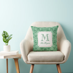 Festive Christmas Pineapple Ornaments Monogram Cushion