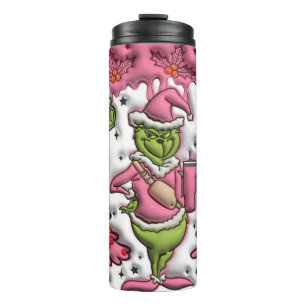 Festive Christmas Pink Thermal Tumbler