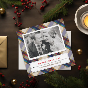 Festive Christmas Plaid Photo Card