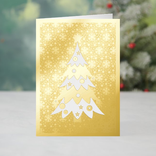 Festive Christmas Premium 5 x 7 Gold Foil Holiday Card (Holiday In Situ)