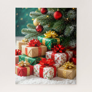 Festive Christmas Presents Under the Tree Jigsaw Puzzle