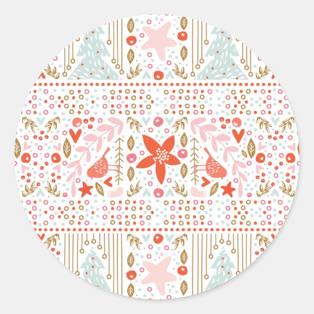 Festive Christmas Pretty Holiday Sticker (Front)