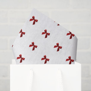 FESTIVE CHRISTMAS pretty simple red ribbon bow Tissue Paper