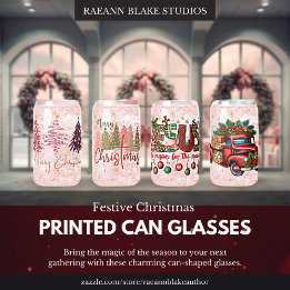 Festive Christmas Printed Can Glasses