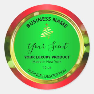 Festive Christmas Red And Green Product Labels