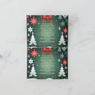 Festive Christmas Red Bow, Snowflakes & Winter Thank You Card