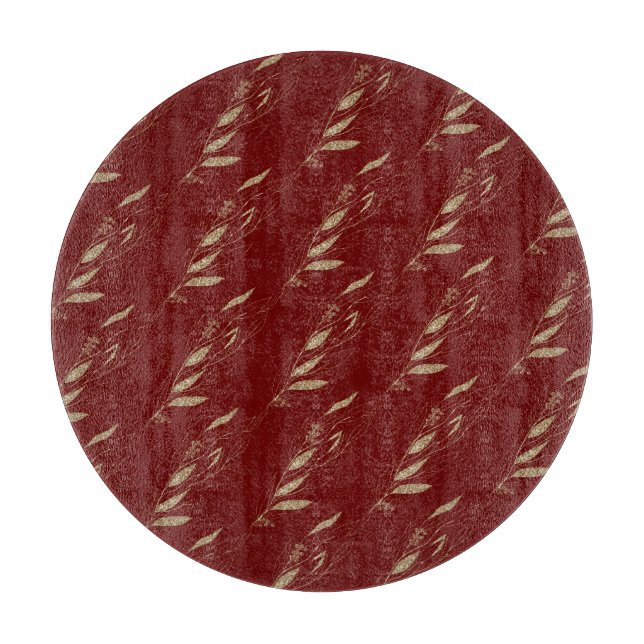 FESTIVE CHRISTMAS RED GOLD TRAY CUTTING BOARD (Front)