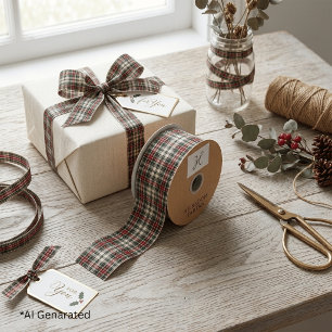 Festive Christmas Red Green Classic Tartan Plaid Satin Ribbon