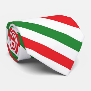 Festive Christmas red green white stripe tie