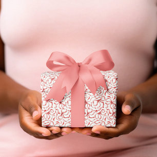 Festive Christmas Red Ribbon Pattern Vector Wrapping Paper