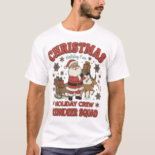Festive Christmas Reindeer Cartoon Party T-Shirt