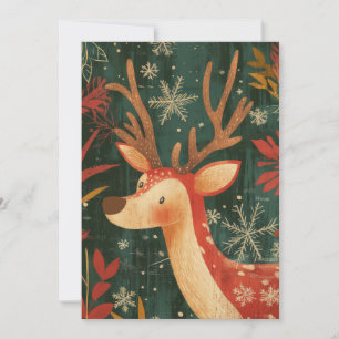 Festive Christmas Reindeer Greeting Card