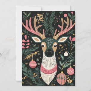 Festive Christmas Reindeer Greeting Card