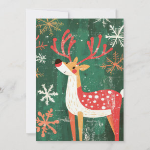Festive Christmas Reindeer Greeting Card